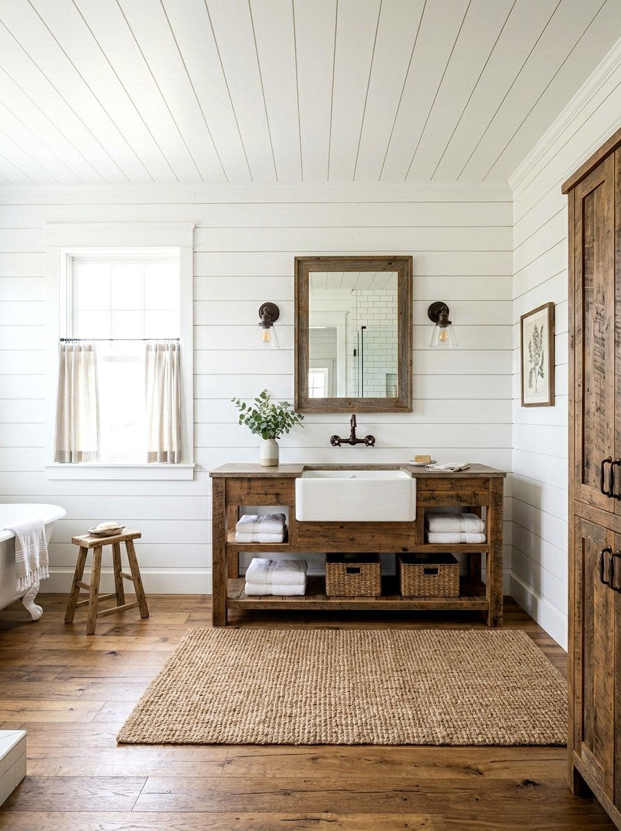 Farmhouse Shiplap Wall Faucet - 30 wall mounted faucet bathroom ideas