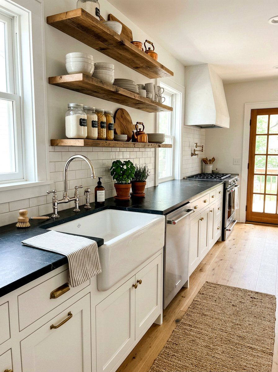 Farmhouse Sink Galley Kitchen - 30 galley kitchen ideas