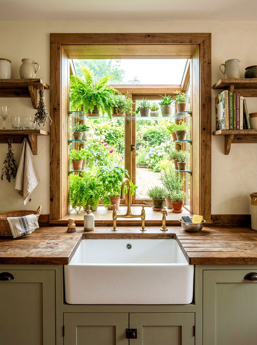 Farmhouse Sink Garden Window - 30 greenhouse window kitchen ideas