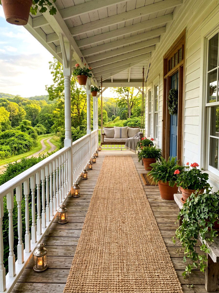 Farmhouse Sisal Runner - 30 front porch rug ideas