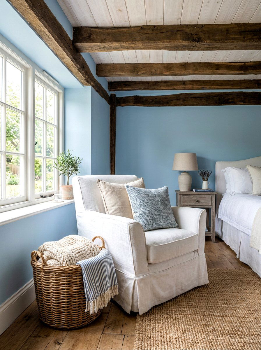 Farmhouse Slipcovered Chair - 30 bedroom mini lounge ideas