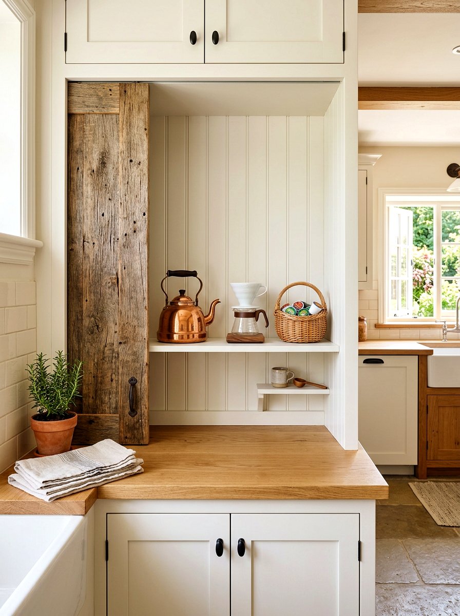 Farmhouse Style Appliance Garage - 30 appliance garage coffee station ideas