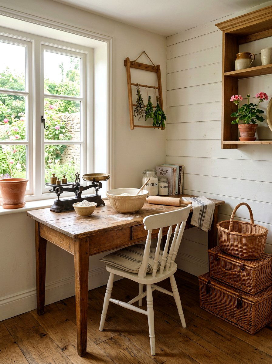 Farmhouse Style Baking Nook - 30 baking station ideas