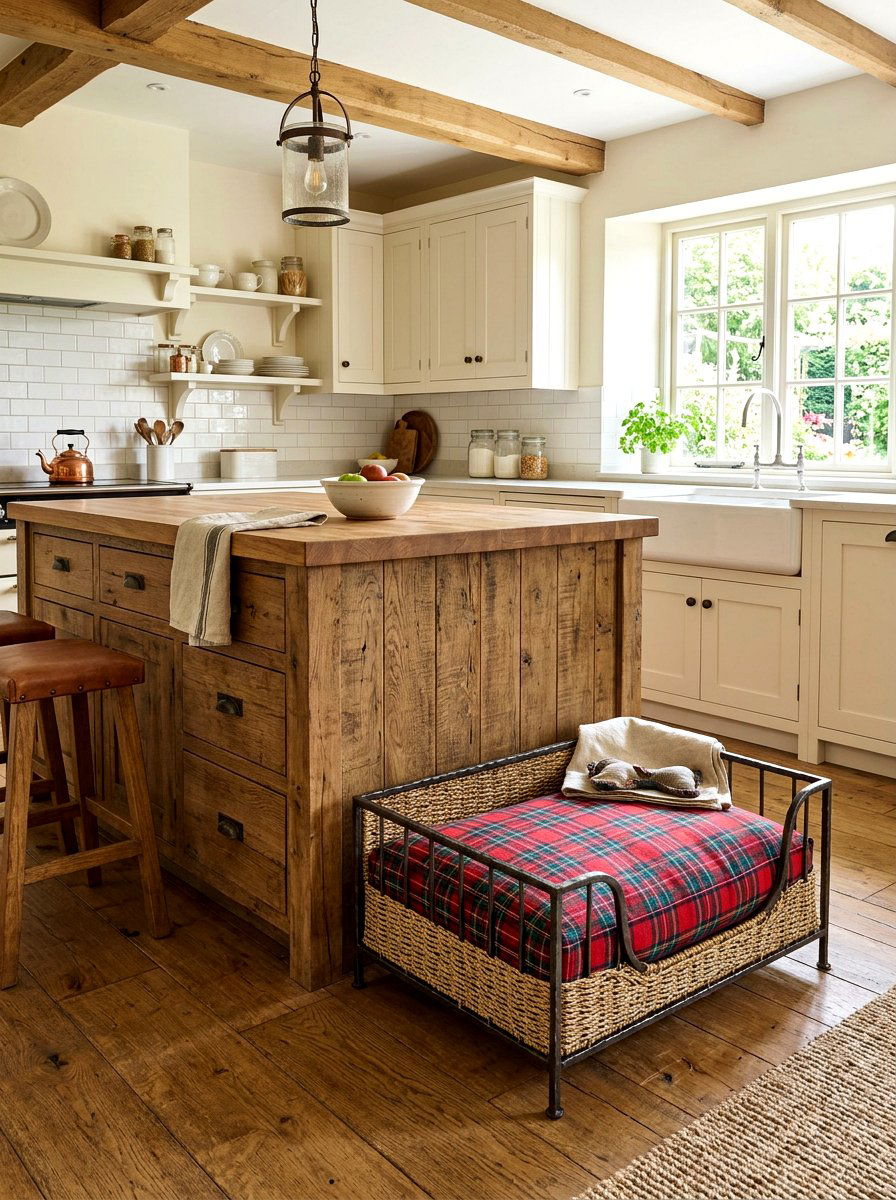 Farmhouse Style Dog Basket - 30 pet basket styling ideas