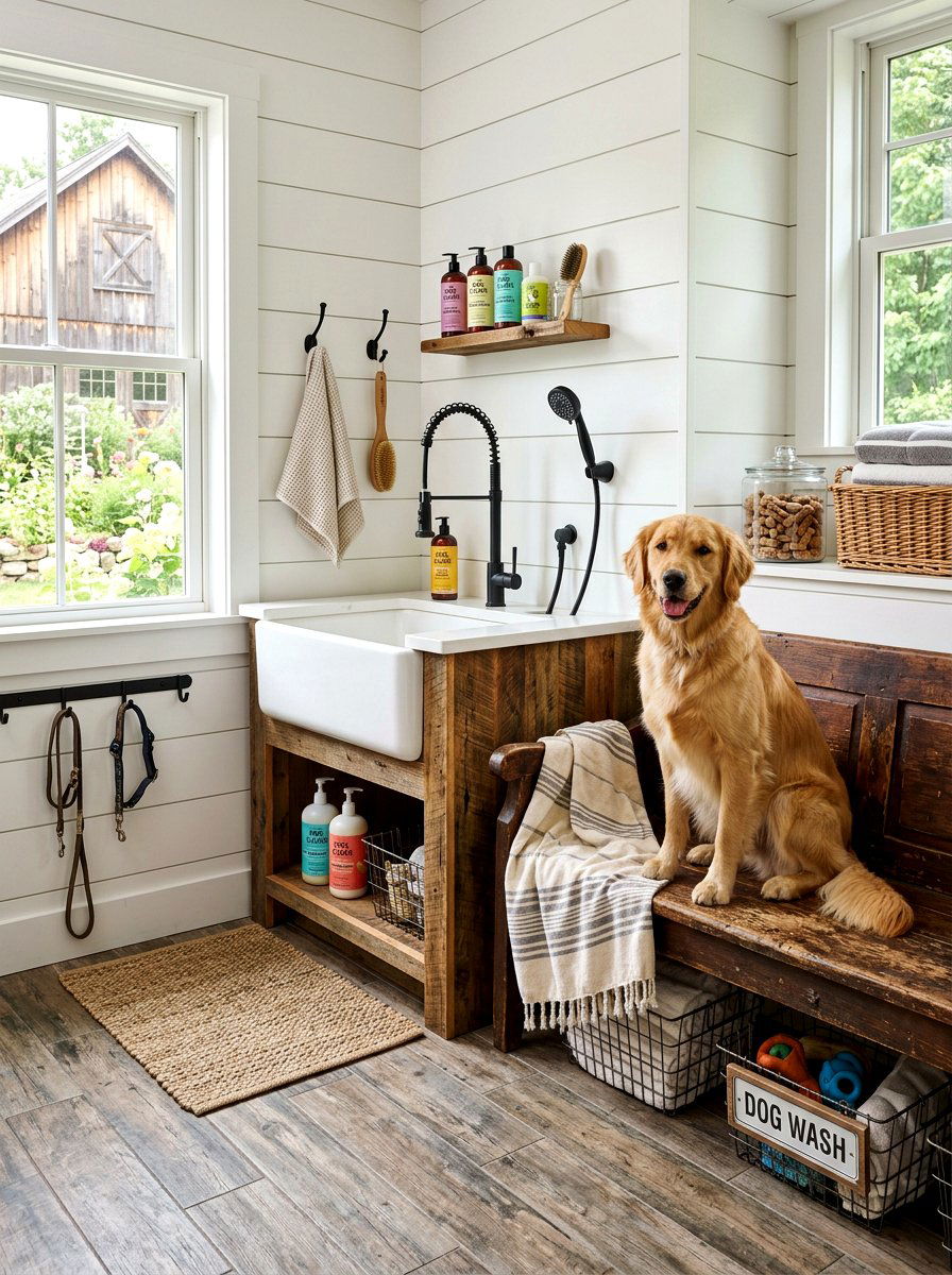 Farmhouse Style Dog Wash - 30 dog wash station ideas luxury