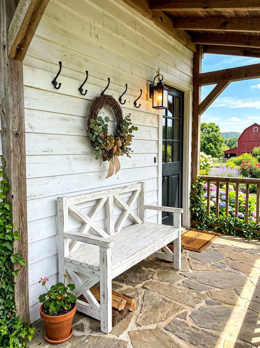 Farmhouse Style Entry Bench - 30 entry cubby ideas