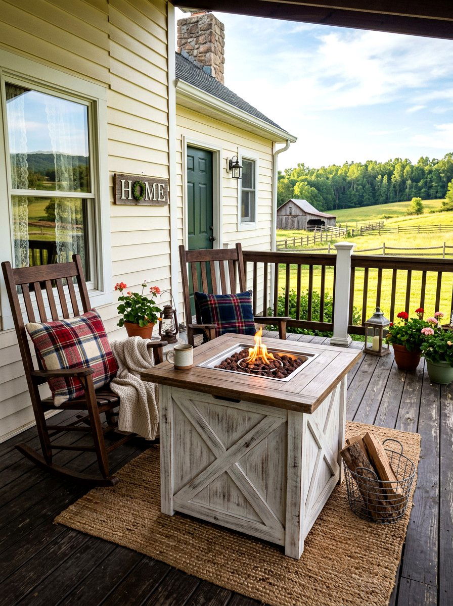 Farmhouse Style Fire Pit Table - 30 fire pit table ideas