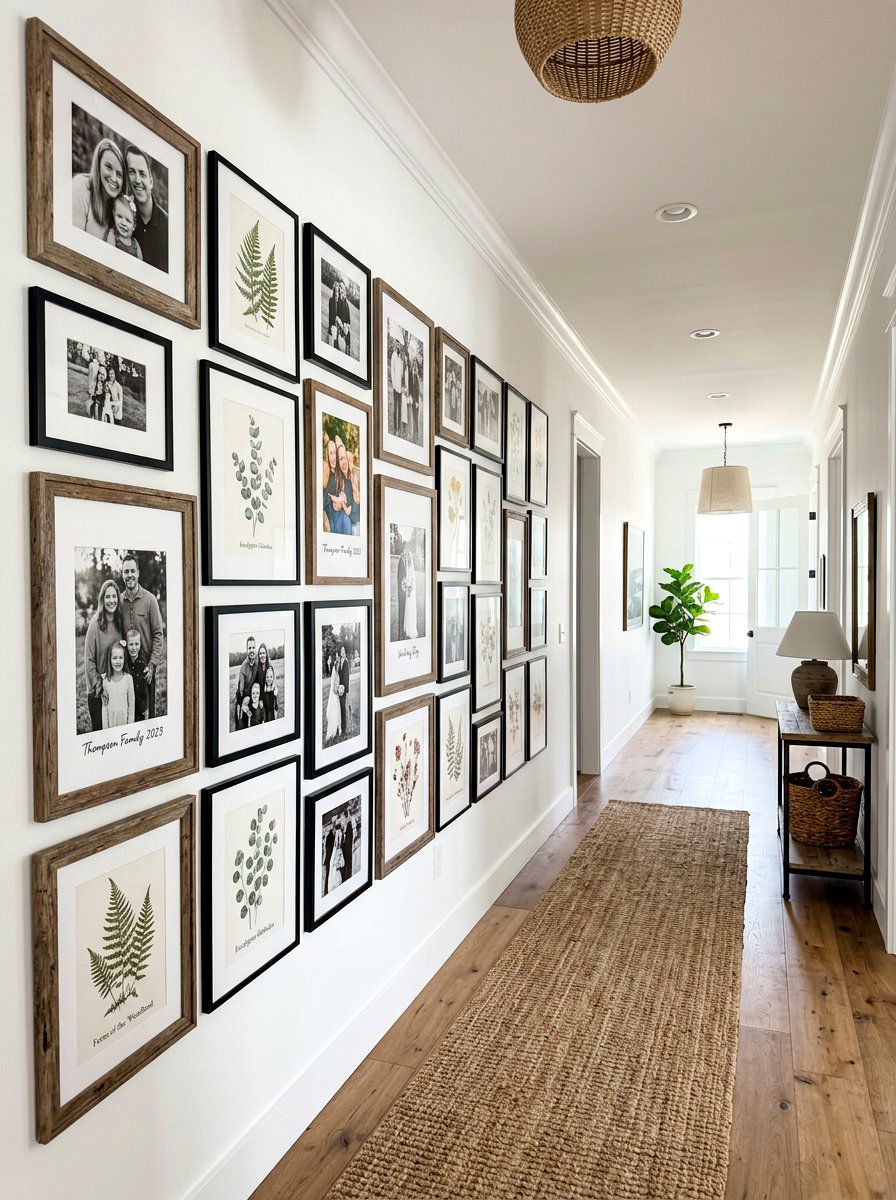 Farmhouse Style Gallery Wall - 30 modern farmhouse decor ideas