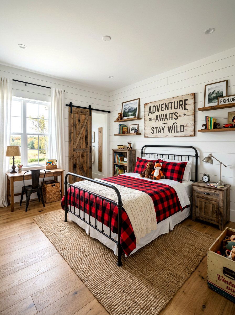 Farmhouse Style Kids Room - 30 aesthetic kids room ideas
