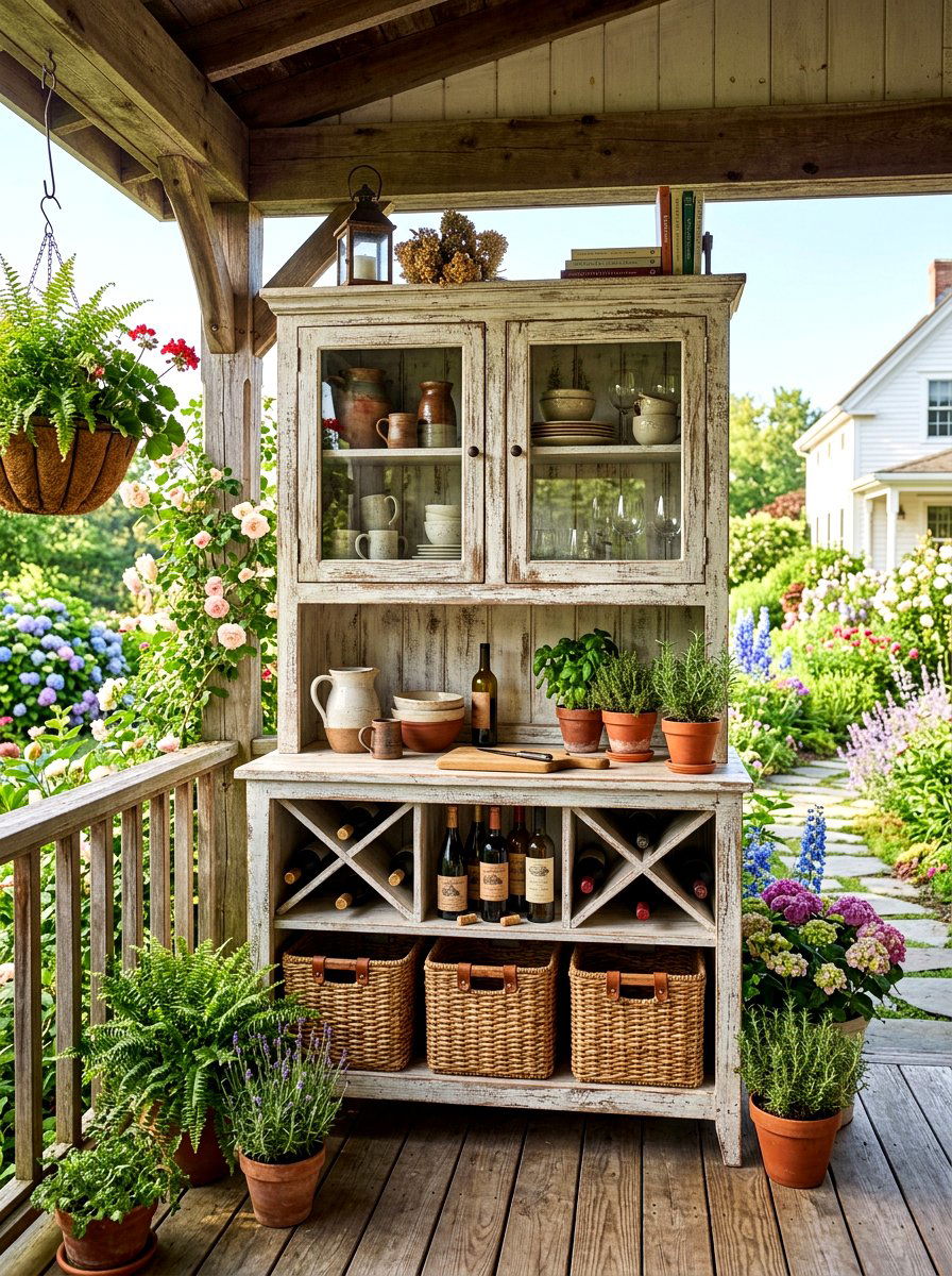 Farmhouse Style Kitchen Hutch - 30 kitchen hutch ideas