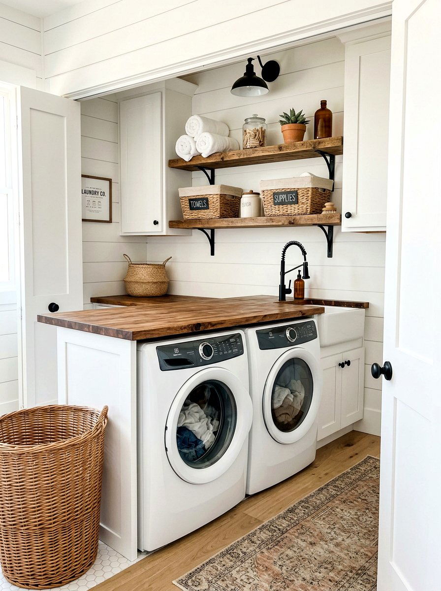 30 Laundry Closet Ideas For A Neat, Functional Clutter-Free Setup
