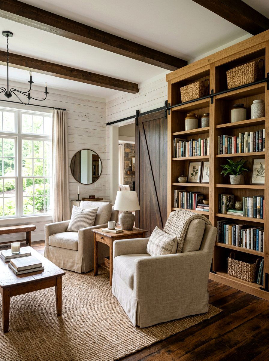 Farmhouse Style Library - 30 reading den ideas