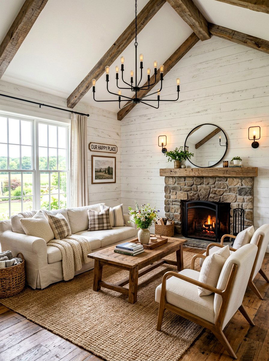 Farmhouse Style Living Room - 30 apartment living room ideas