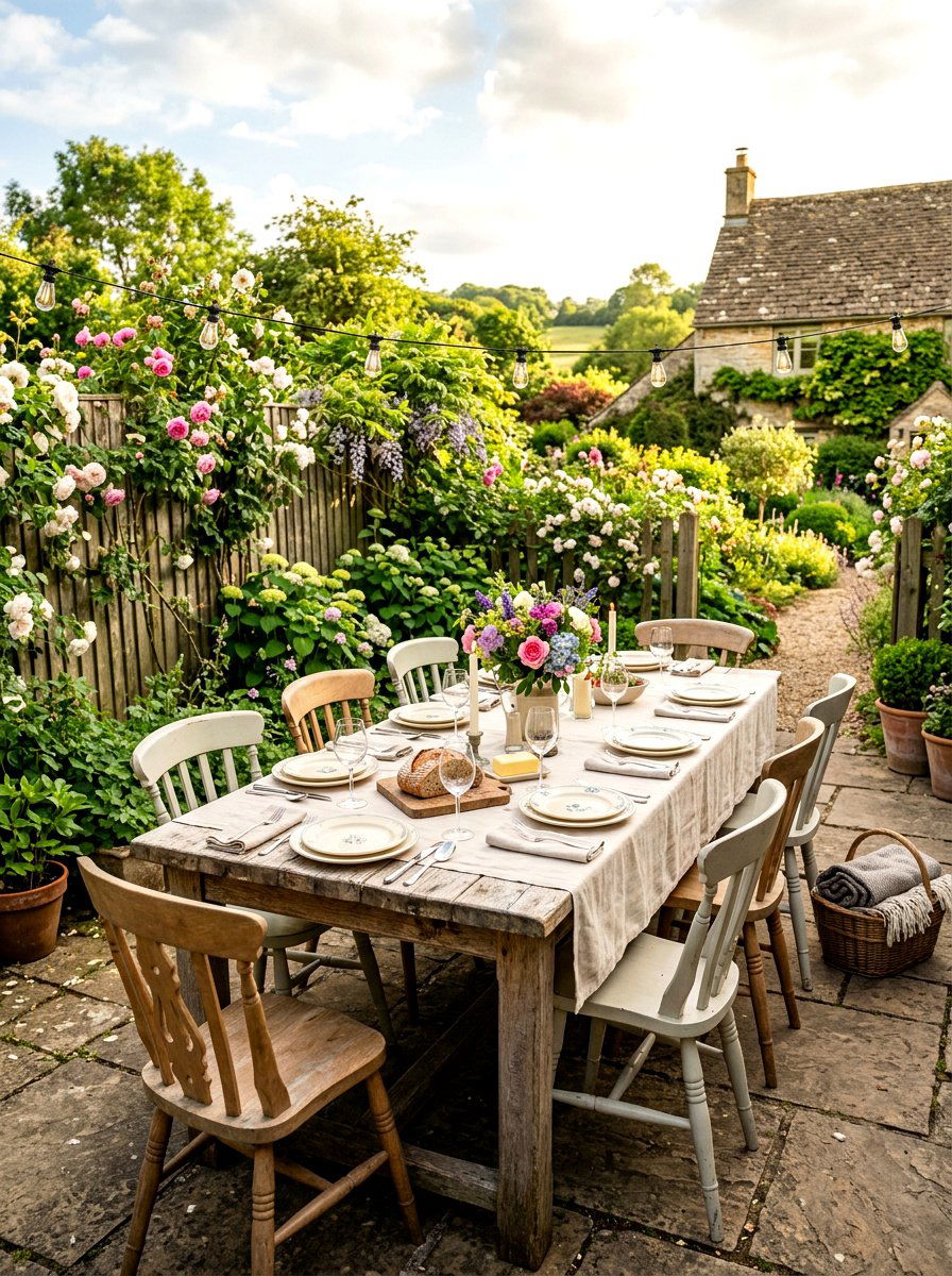 Farmhouse Style Outdoor Dining - 30 Nancy Meyers patio ideas