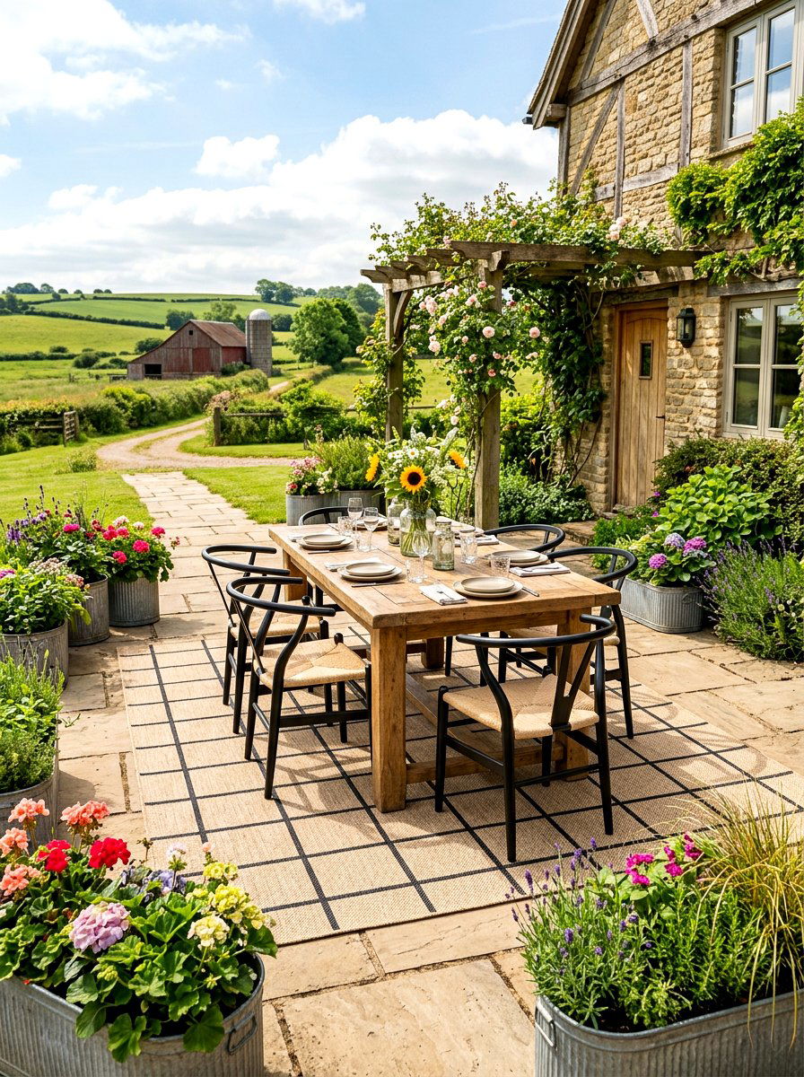 Farmhouse Style Outdoor Rug - 30 patio rug ideas
