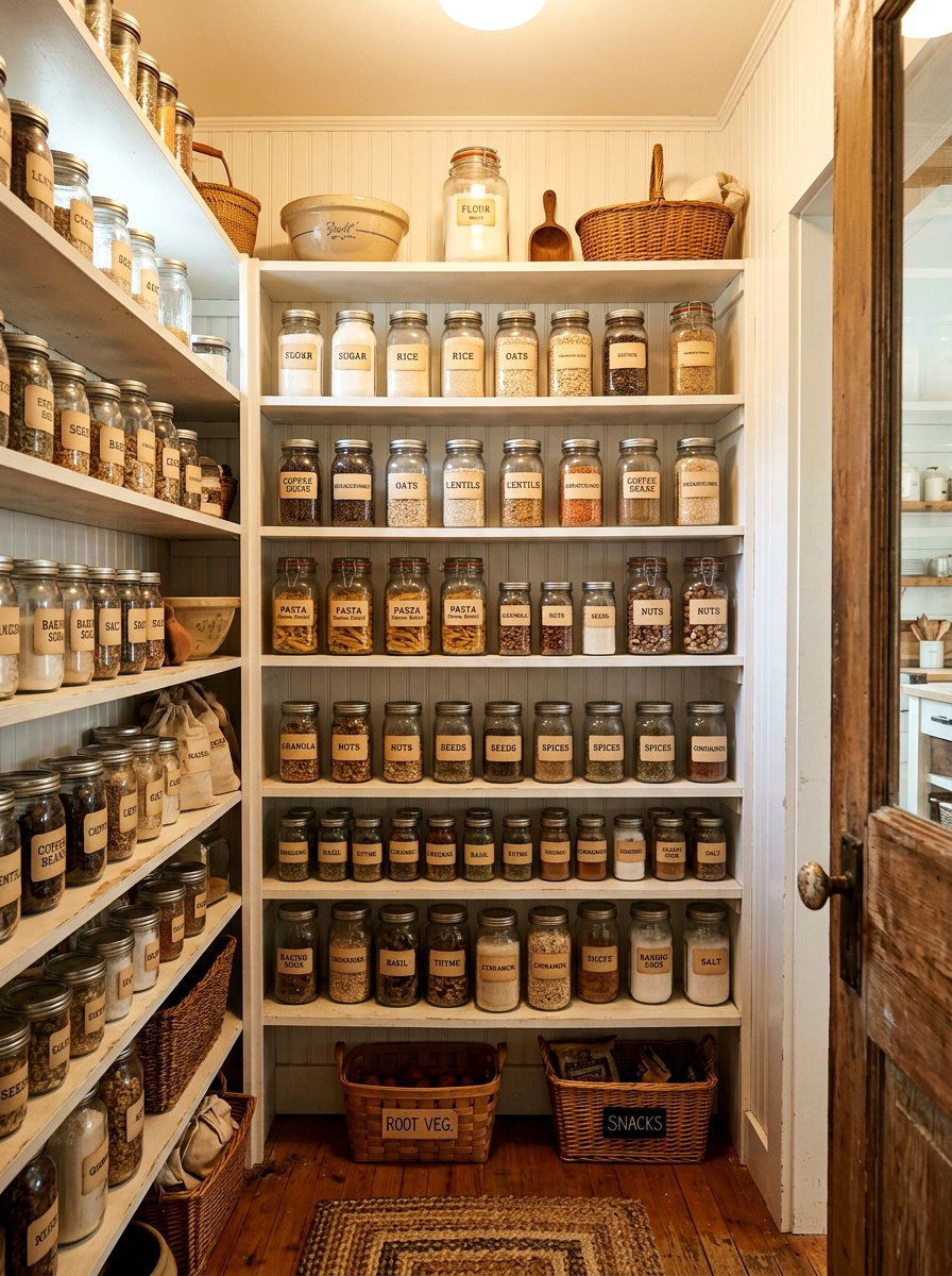Farmhouse Style Pantry Label - 30 label system pantry ideas
