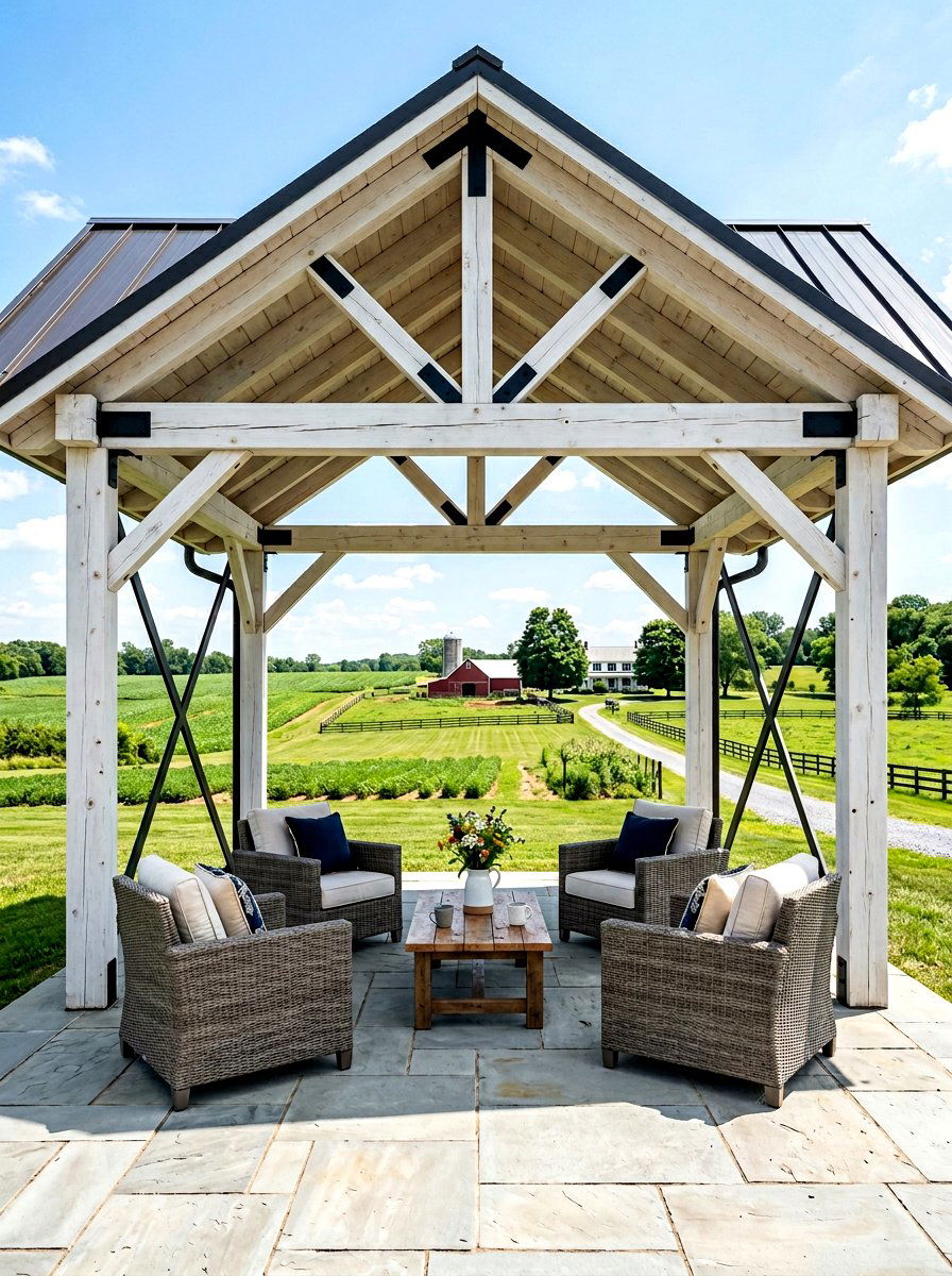 Farmhouse Style Pavilion - 30 rustic pavilion ideas