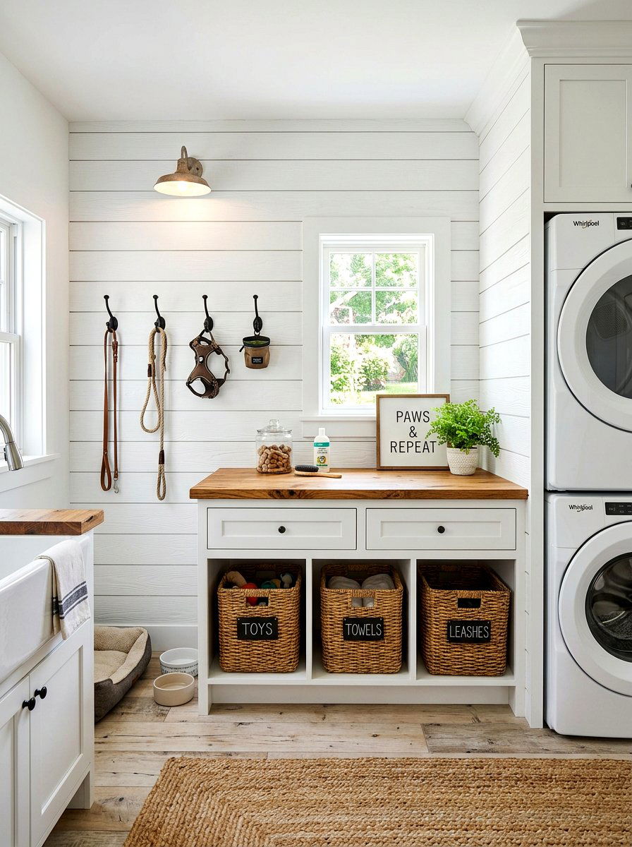 Farmhouse Style Shiplap Wallpaper - 30 pet room wallpaper ideas
