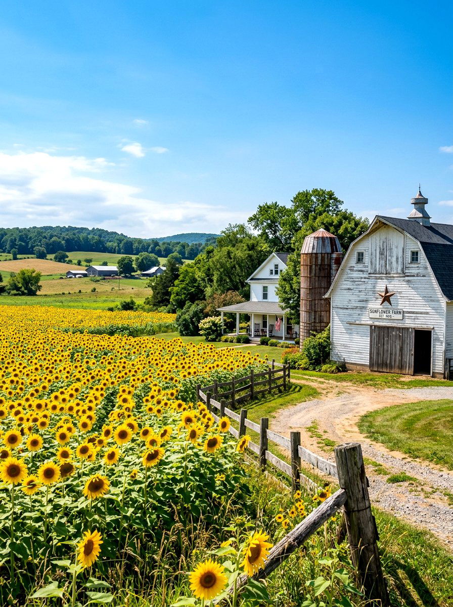 Farmhouse Sunflower Garden - 30 sunflower patch ideas