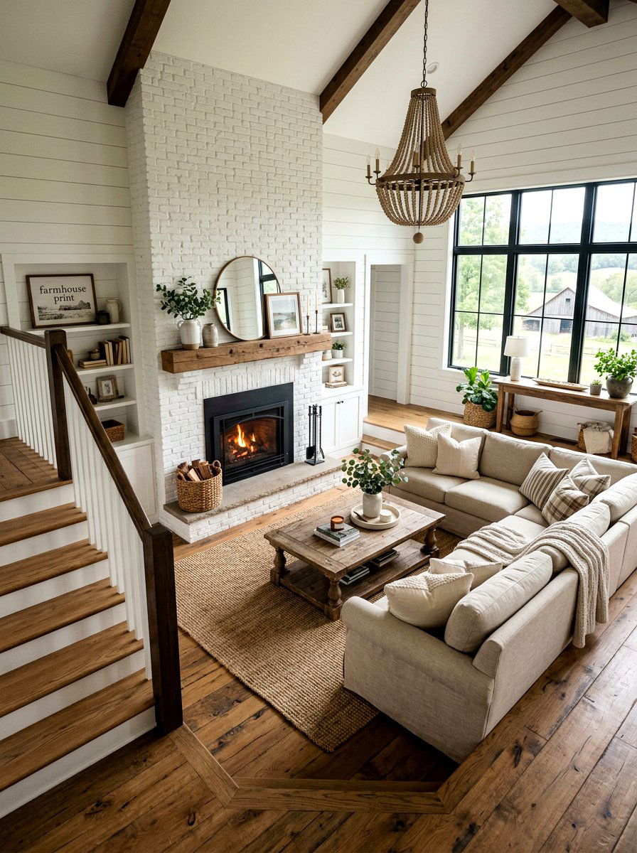 Farmhouse Sunken Living Room - 30 sunken living room ideas