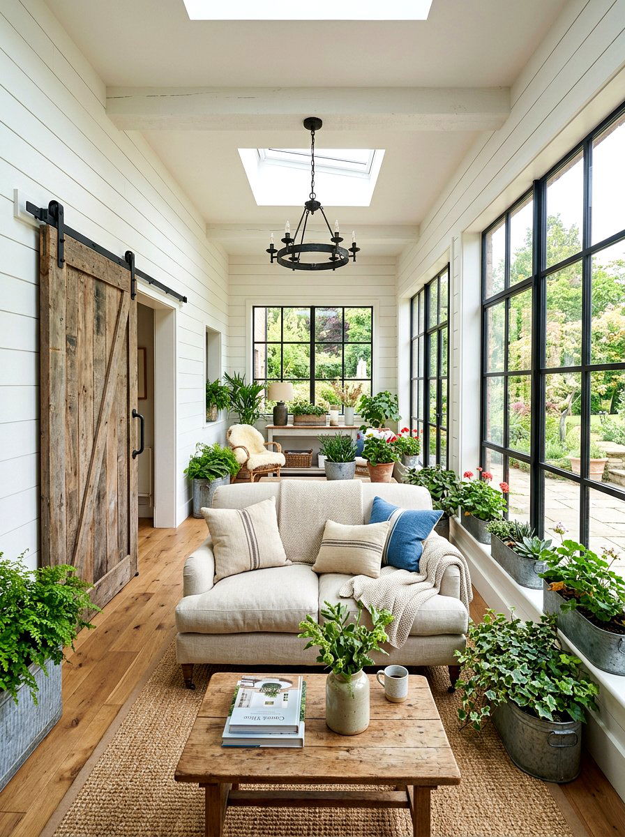 Farmhouse Sunroom - 30 sunroom ideas