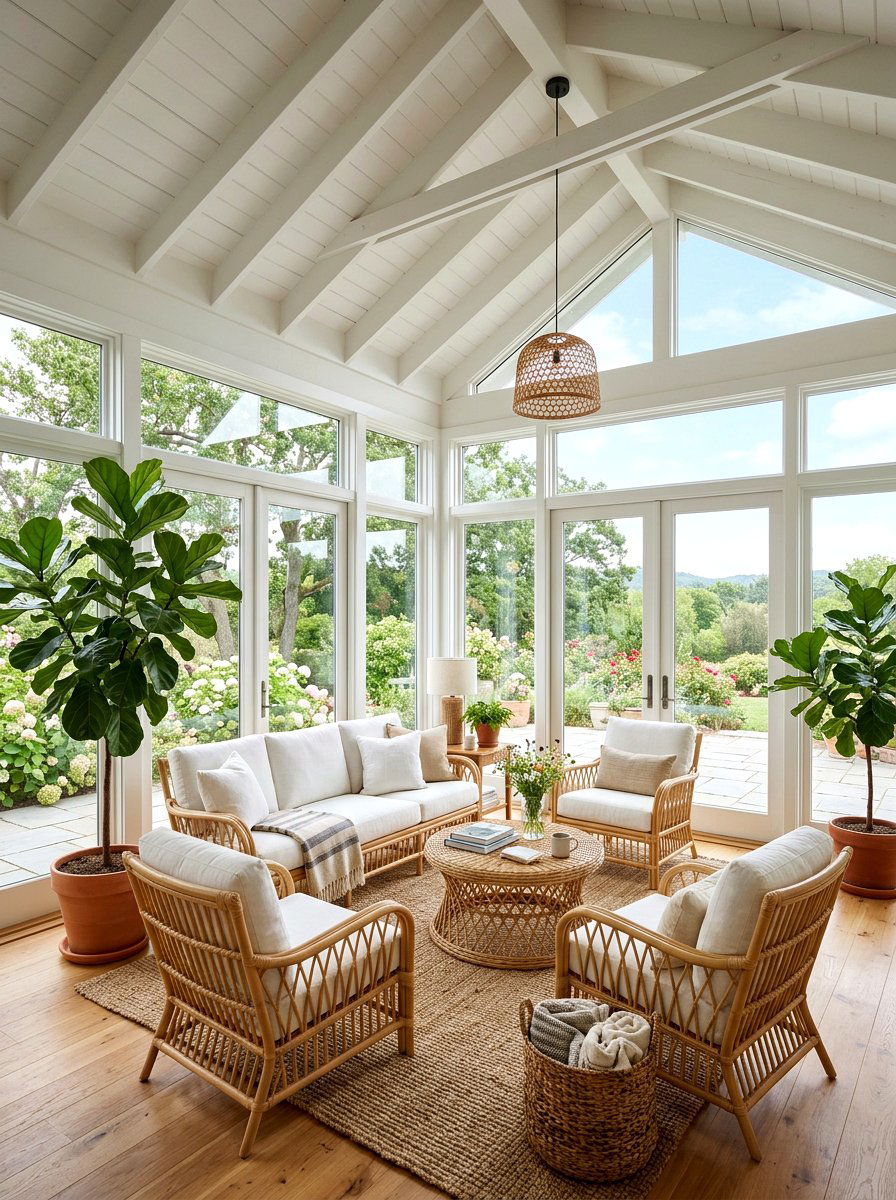 Farmhouse Sunroom Living Room - 30 farmhouse living room ideas