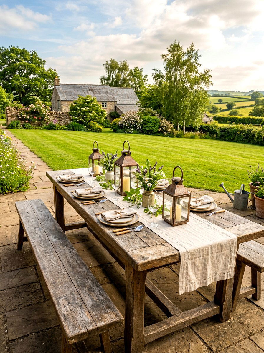 Farmhouse Table - 30 al fresco dining ideas