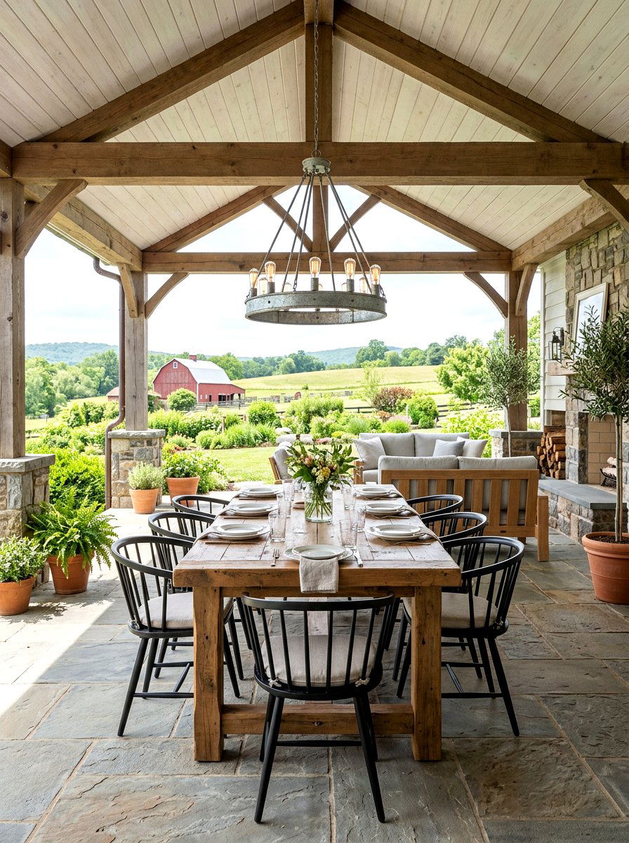 Farmhouse Transitional Patio - 30 transitional patio ideas
