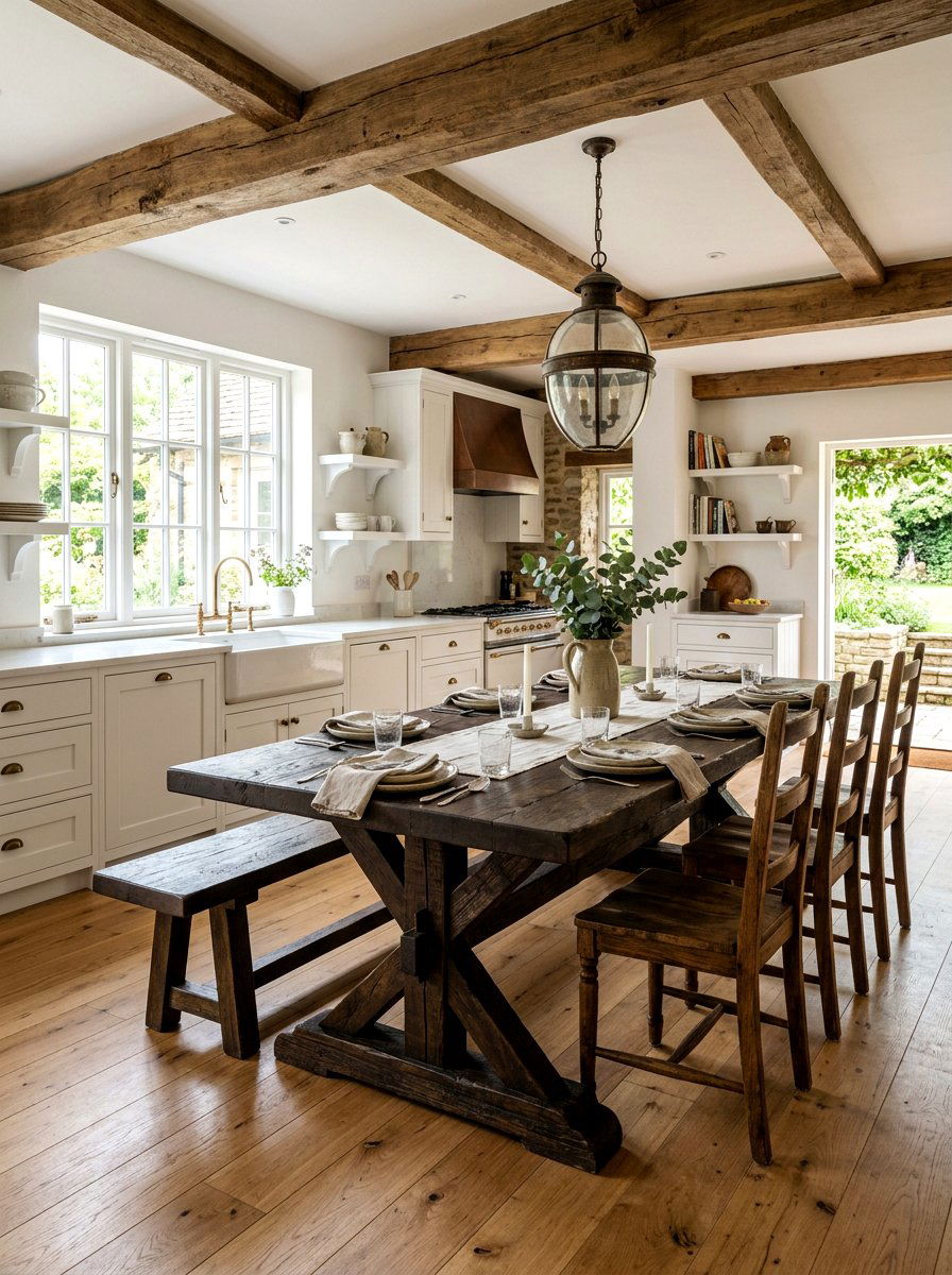 Farmhouse Trestle Dining Table - 30 extendable dining table ideas