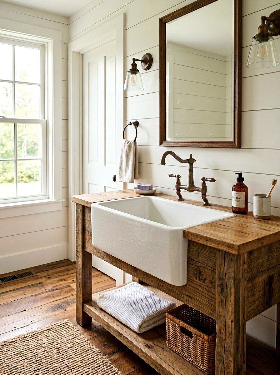 Farmhouse Trough Sink - 30 integrated vanity sink ideas