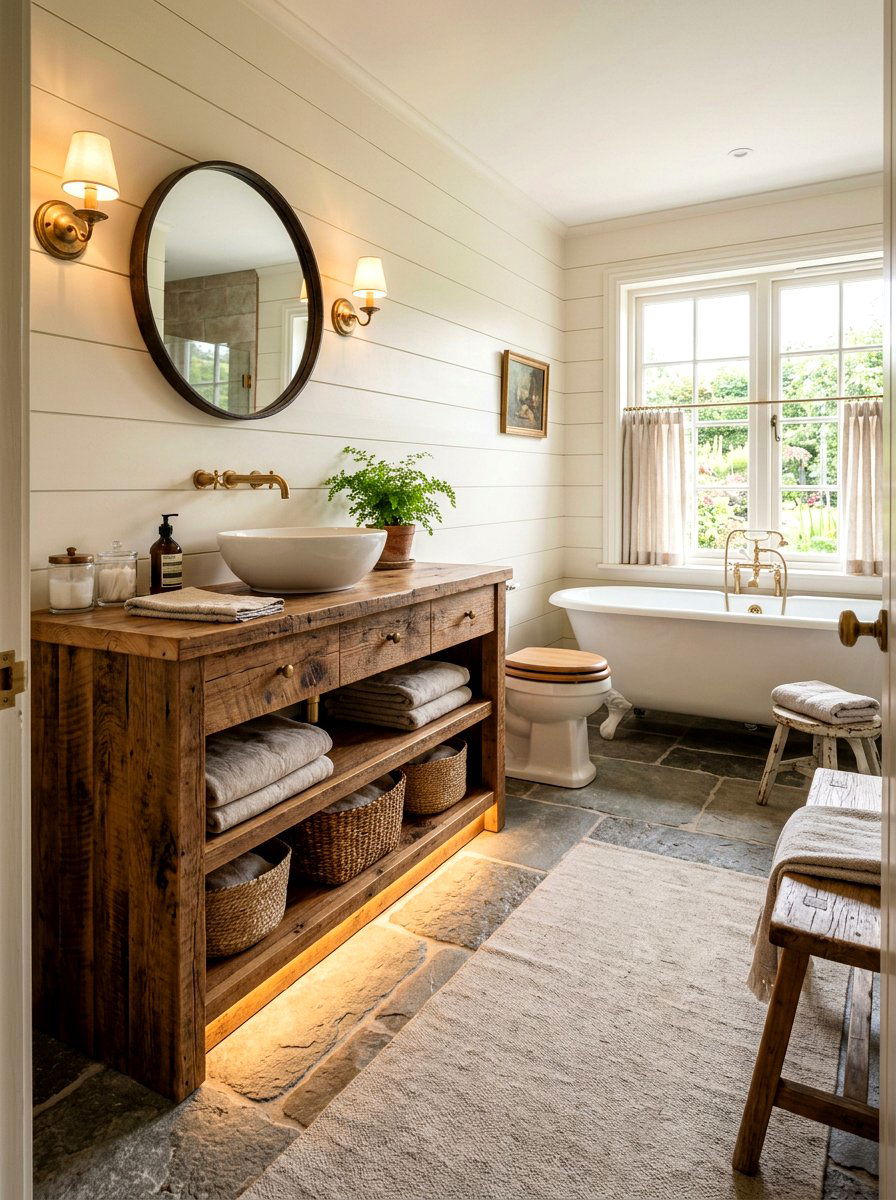 Farmhouse Vanity Toe Kick - 30 toe kick lighting ideas