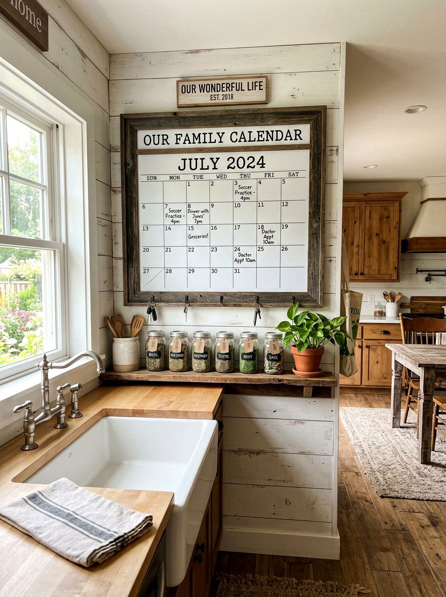 Farmhouse Wall Calendar - 30 family calendar wall ideas