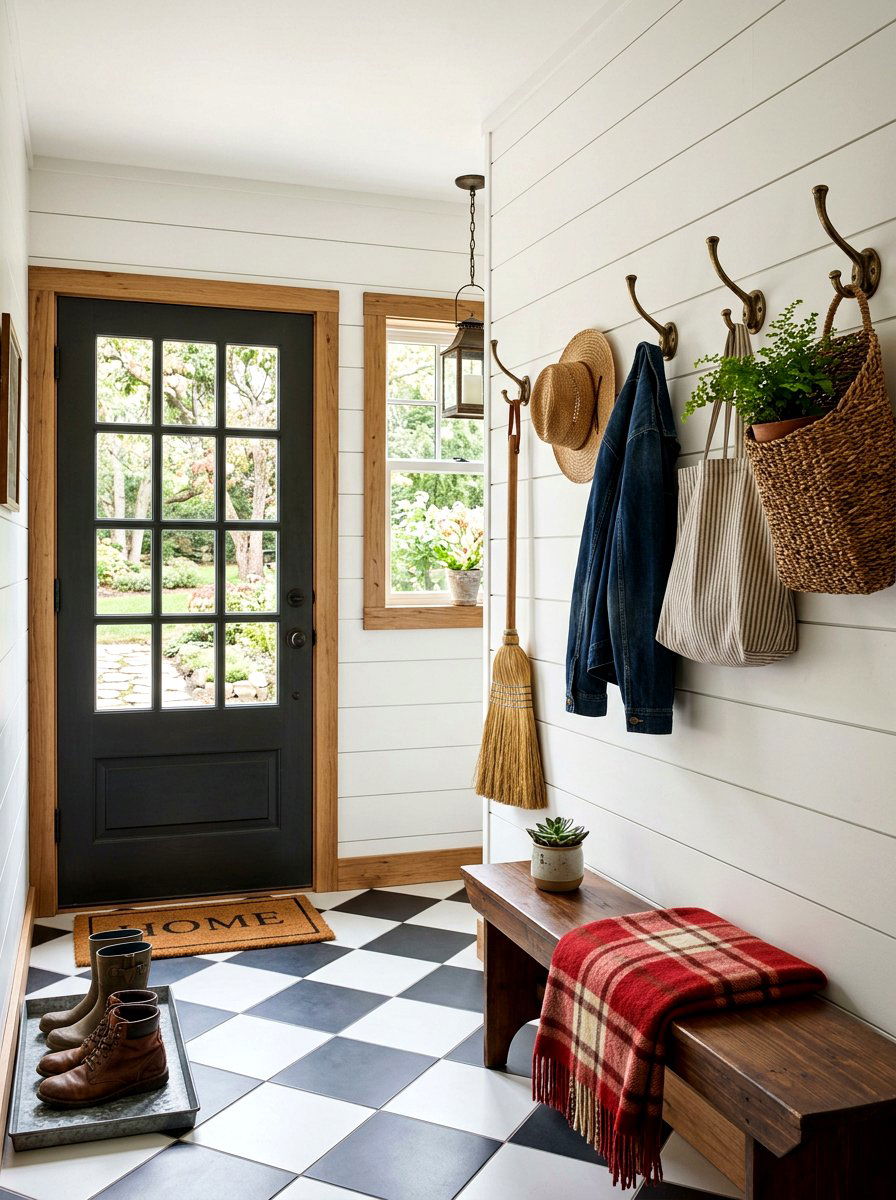 Farmhouse Wall Hooks - 30 mop broom storage ideas