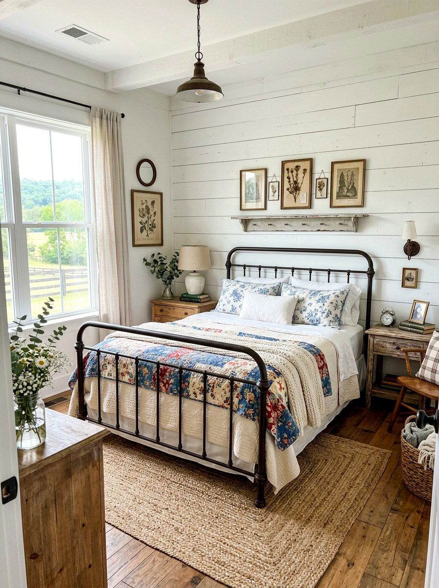 Farmhouse White Bedroom - 30 white bedroom ideas