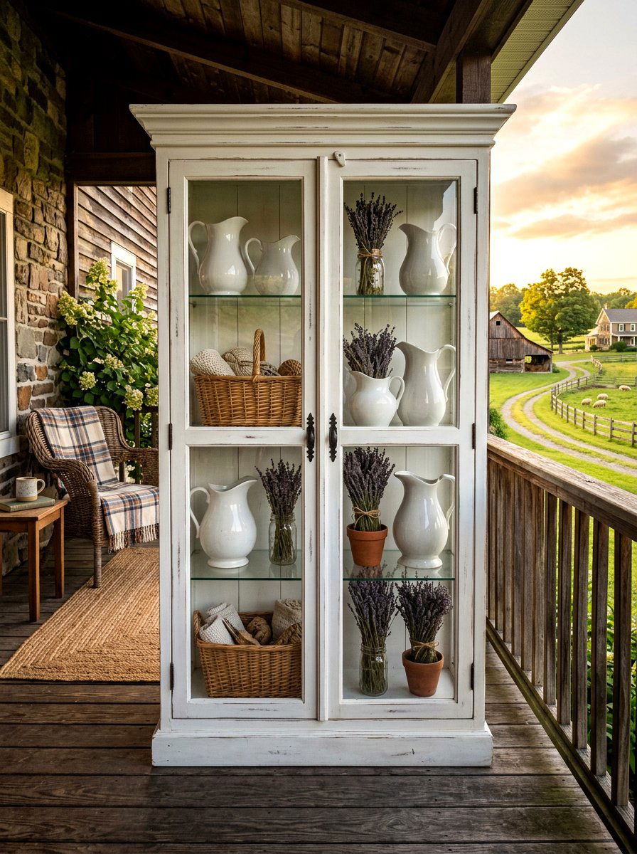 Farmhouse White Curio Cabinet - 30 curio cabinet styling ideas
