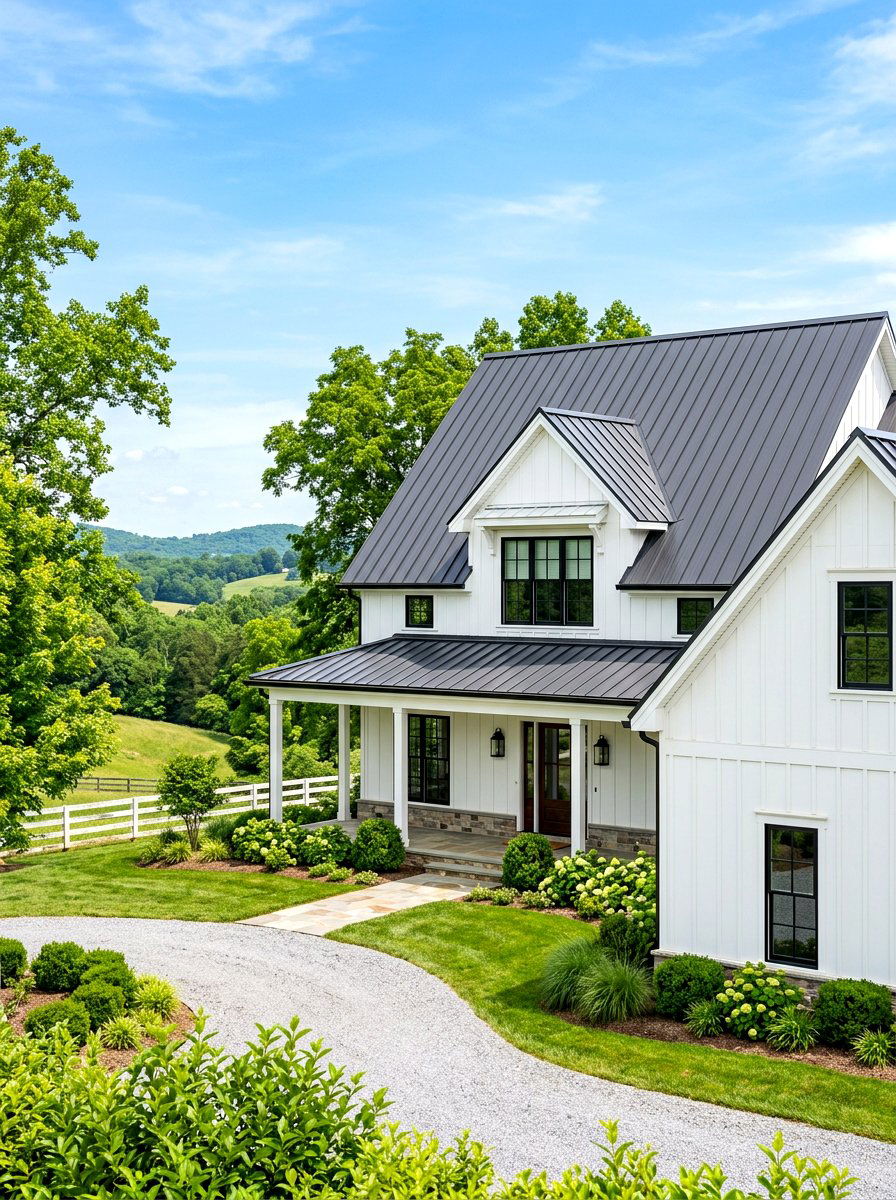 Farmhouse White Dormer - 30 dormer curb appeal ideas