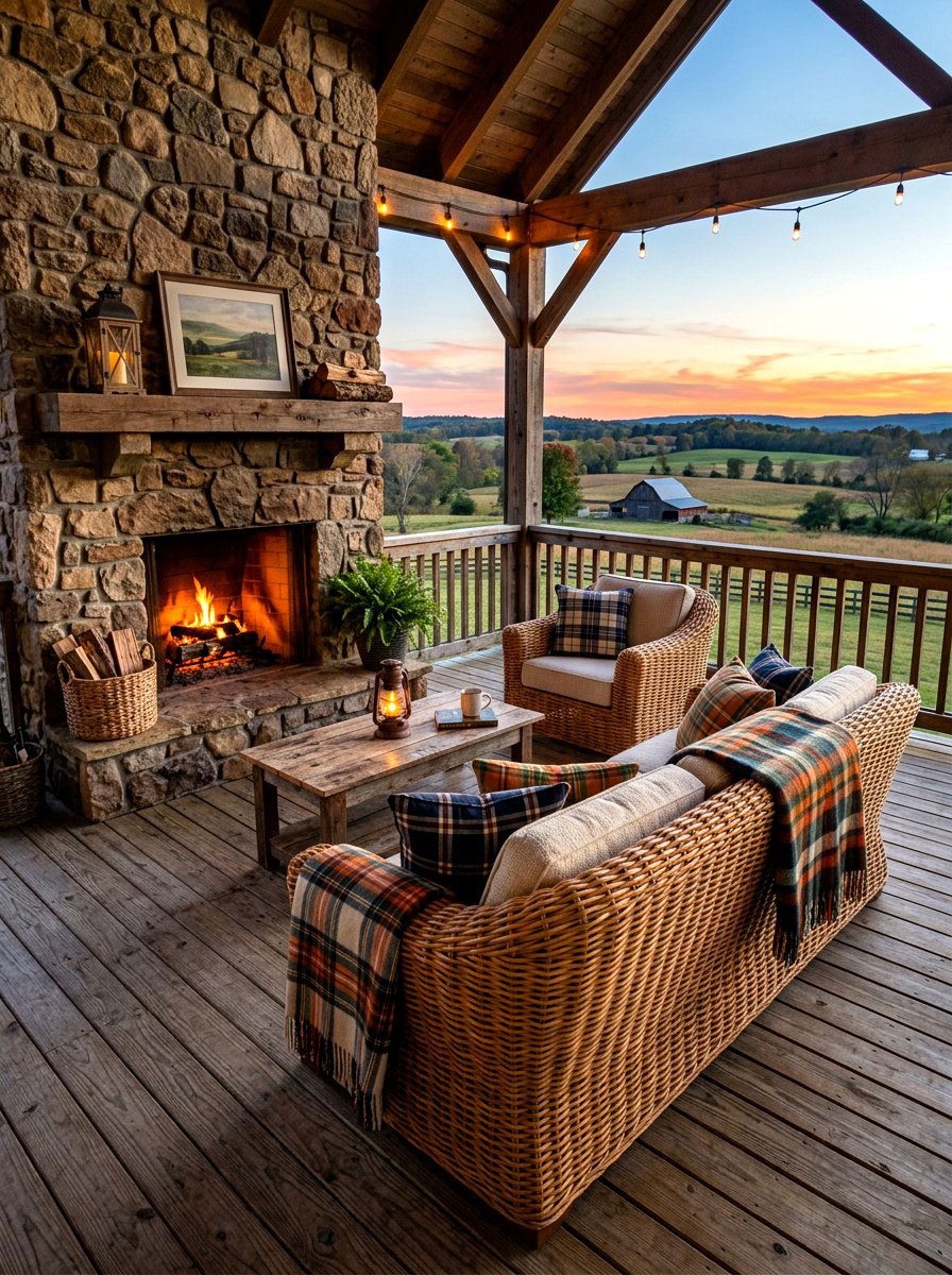 Farmhouse Wicker Seating - 30 wicker patio furniture ideas