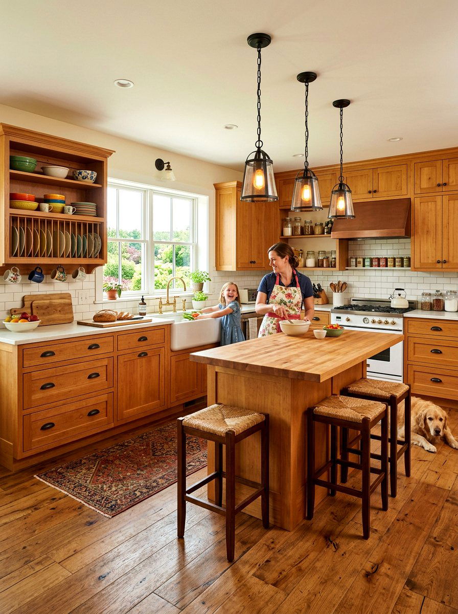 Farmhouse Wood Kitchen - 30 warm wood cabinet kitchen ideas