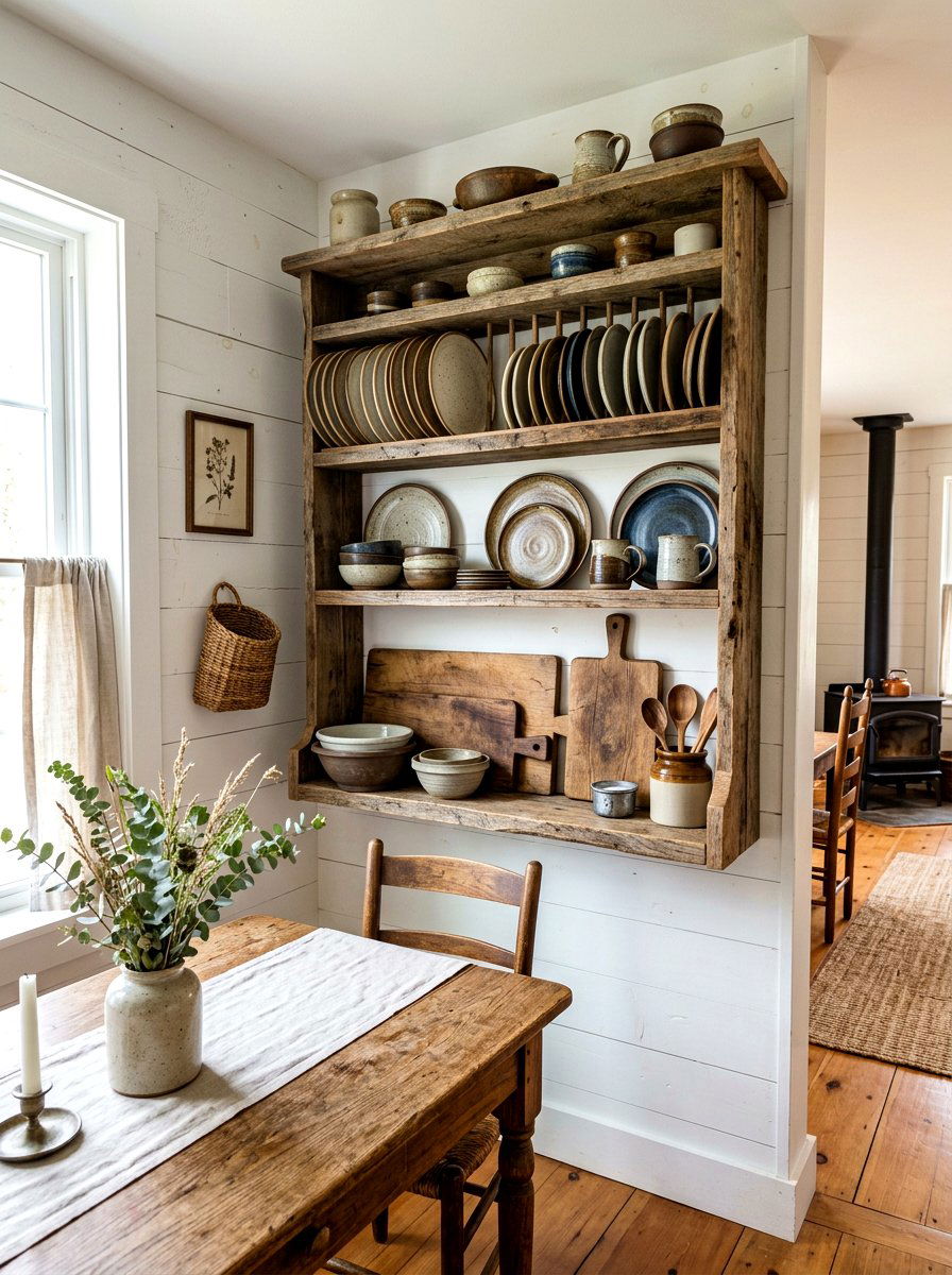 Farmhouse Wood Plate Rack - 30 plate rack ideas