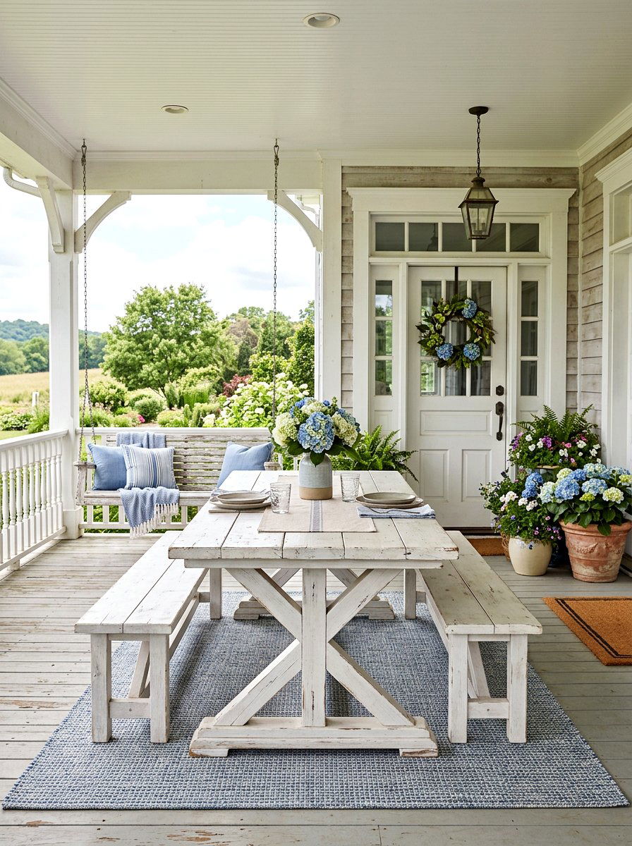 Farmhouse X Frame Wood Table - 30 outdoor side table ideas
