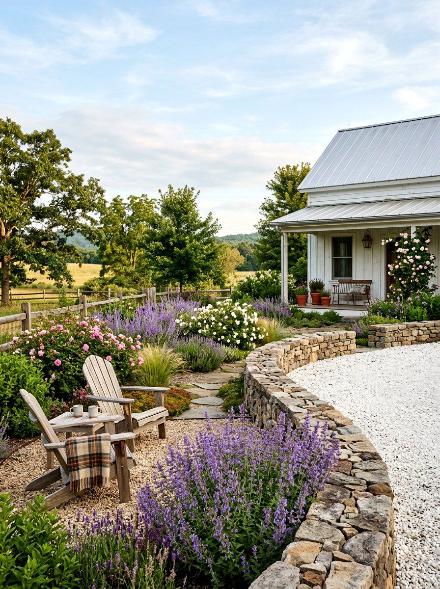 Farmhouse Xeriscape - 30 xeriscape front yard ideas