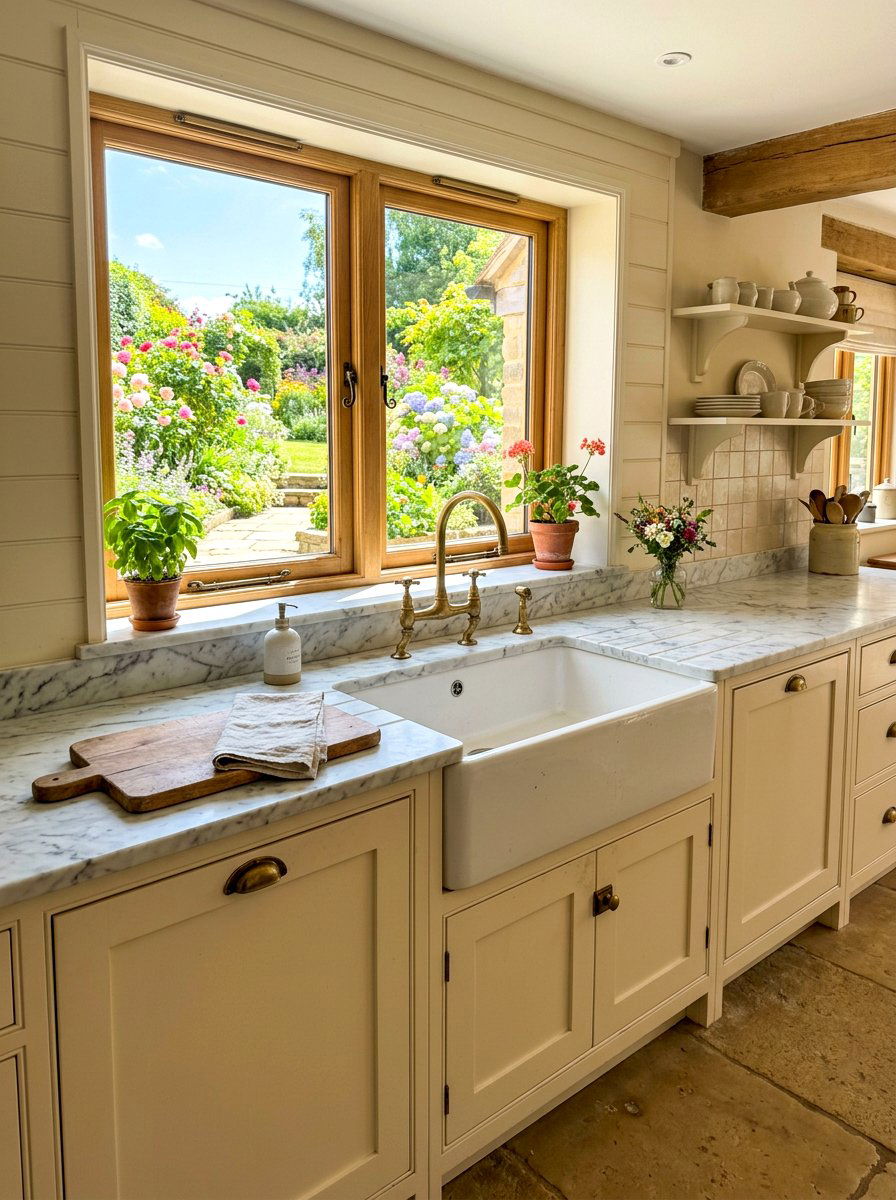 Farmhouse apron front sink - 30 grandma core kitchen ideas