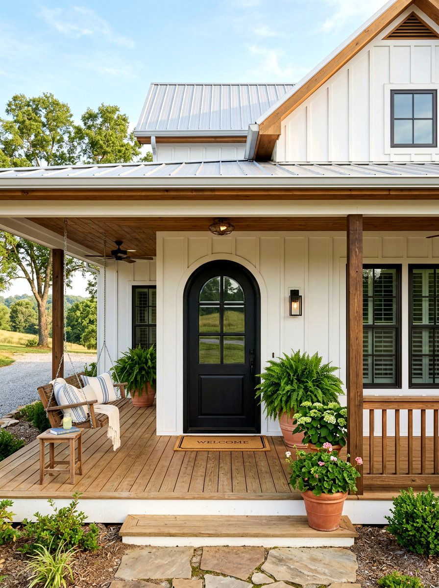 Farmhouse arched front door - 30 arched front door ideas