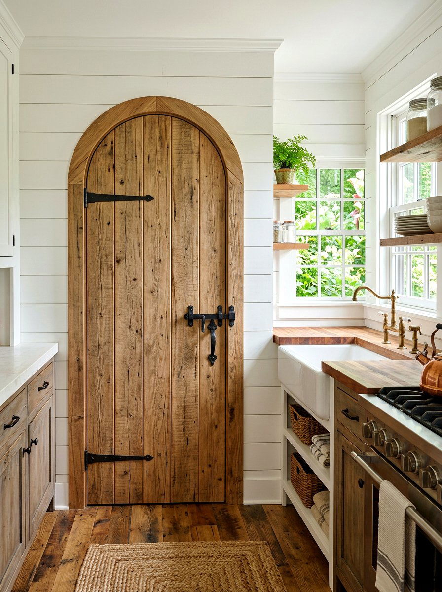 Farmhouse arched pantry door - 30 arched pantry door ideas