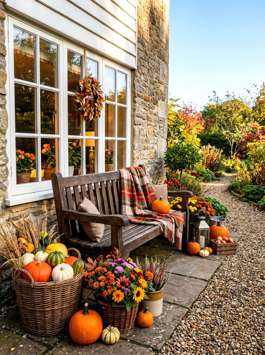 Farmhouse bench - 30 front porch seating ideas