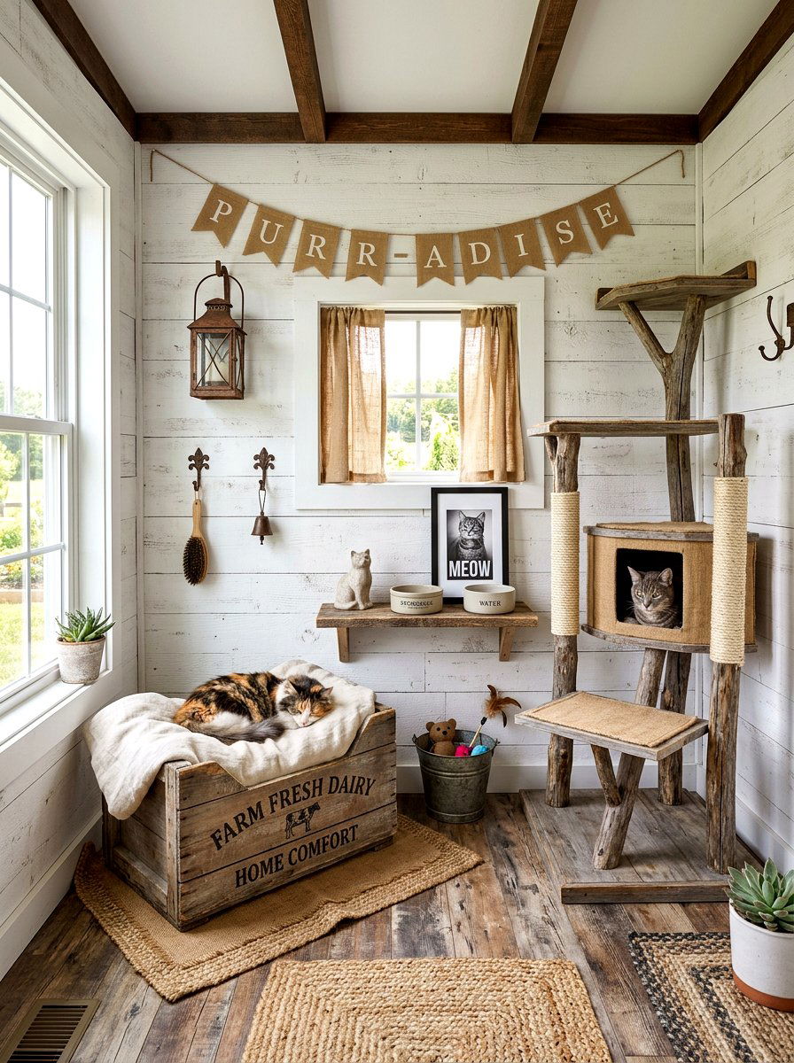 Farmhouse cat room - 30 cat room aesthetic ideas