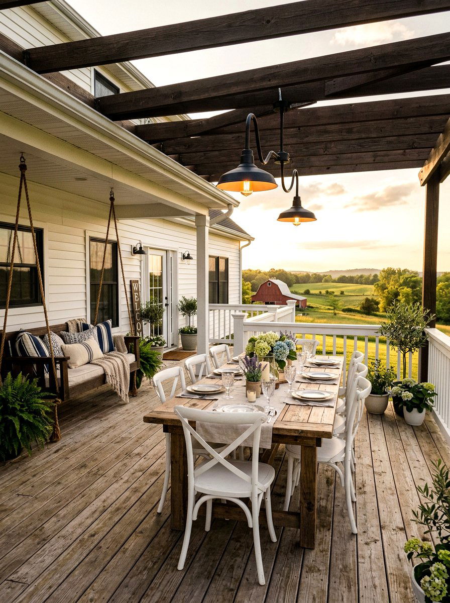 Farmhouse deck aesthetic - 30 sunset deck decor ideas