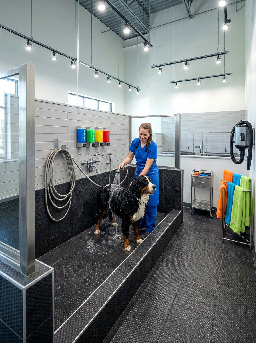 Farmhouse dog wash - 30 dog washing station ideas