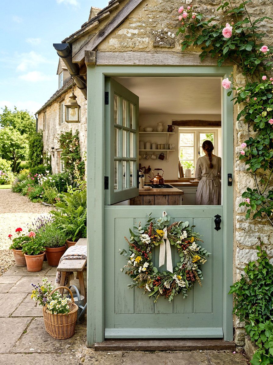 Farmhouse dutch door - 30 country porch decor ideas