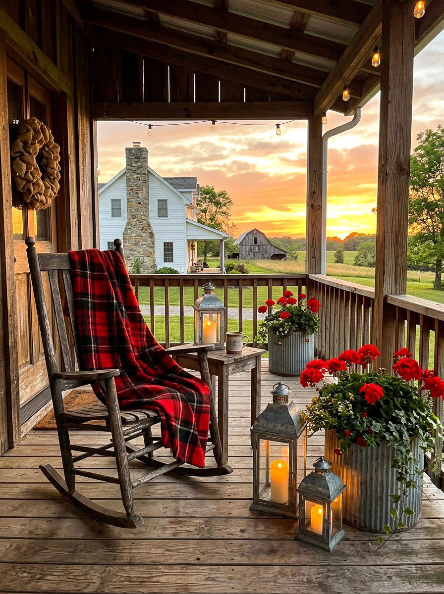 Farmhouse galvanized metal lanterns - 30 candle lantern patio styling ideas